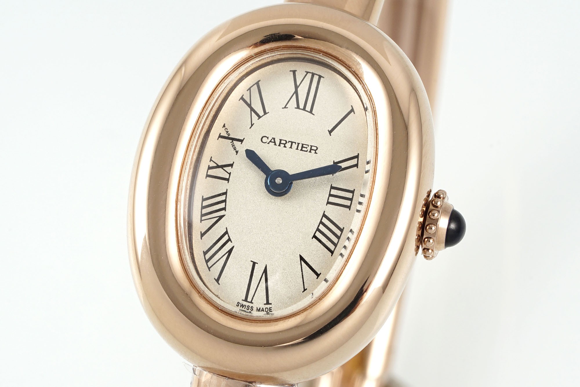 (Cartier) Miniature Gold Bracelet Watch from the Baignoire Collection