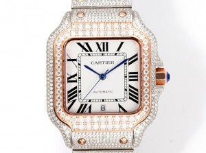 Luxury diamond-set men's watches from the Cartier Santos collection