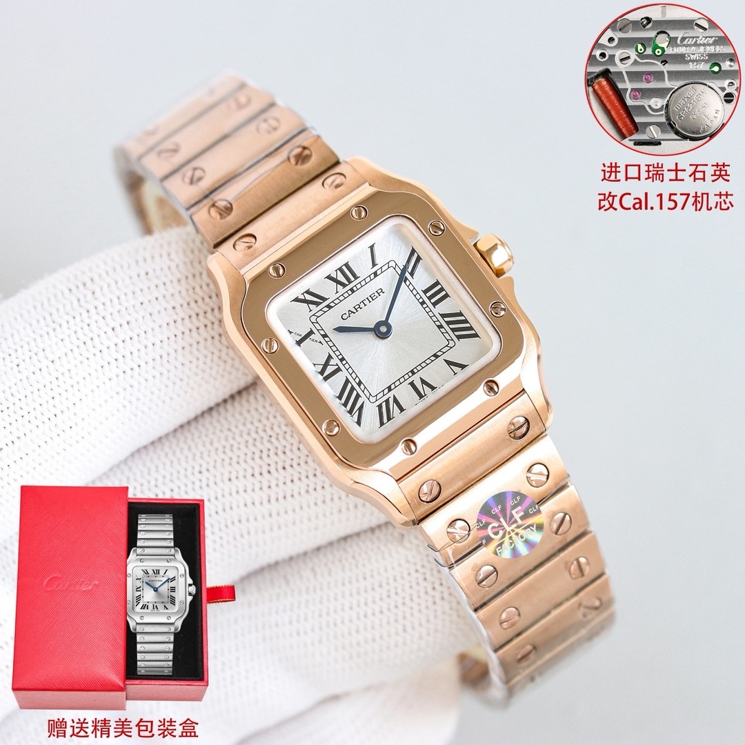 (Cartier) Santos Collection Two-Tone Women's Watch